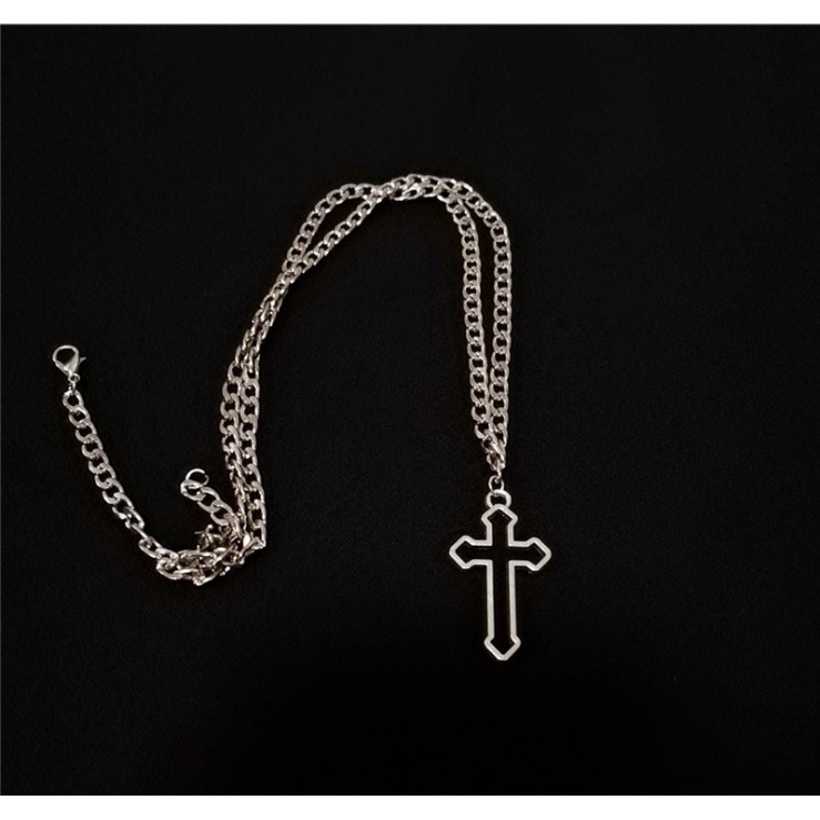 Vòng đeo cổ - Dây chuyền mặt Thánh Giá cho nam và nữ - hợp kim titan màu bạc cực đẹp - PK008