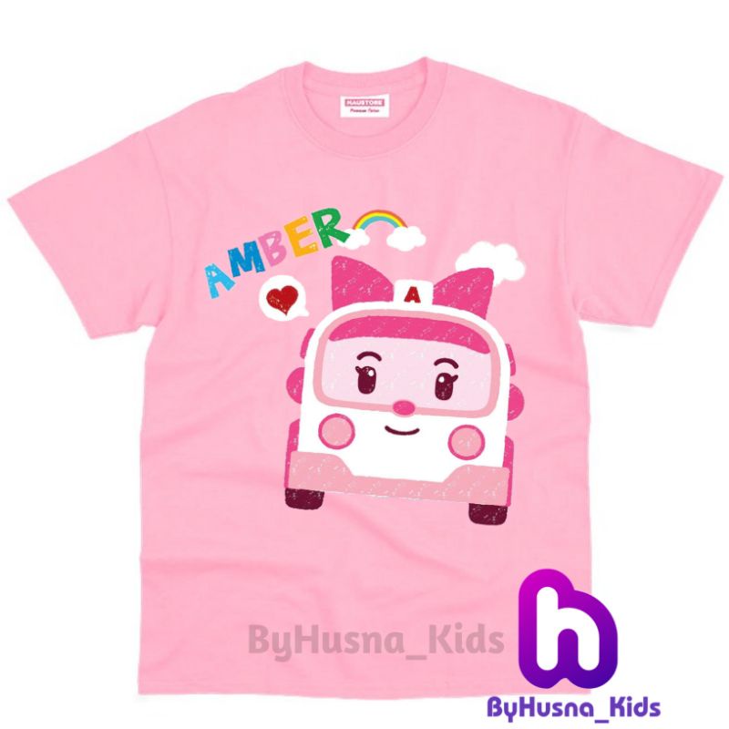 Áo thun cho bé trai và bé gái in hình hoạt hình ROBOCAR POLI dễ thương, chất liệu cotton mềm mịn thoáng mát NTShirt 12