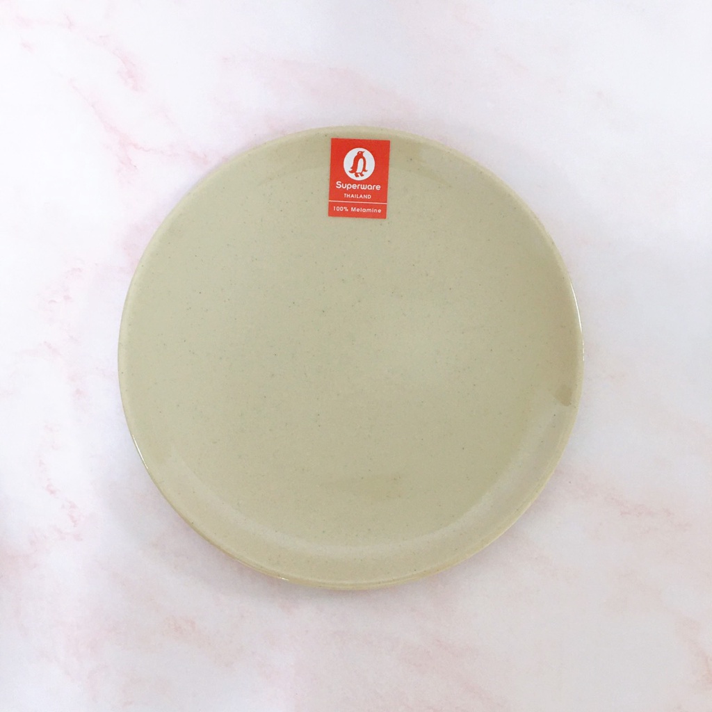 Đĩa Tròn Ảo SUPERWARE Nhựa Phíp 100% Melamine Nâu Đá - Stone