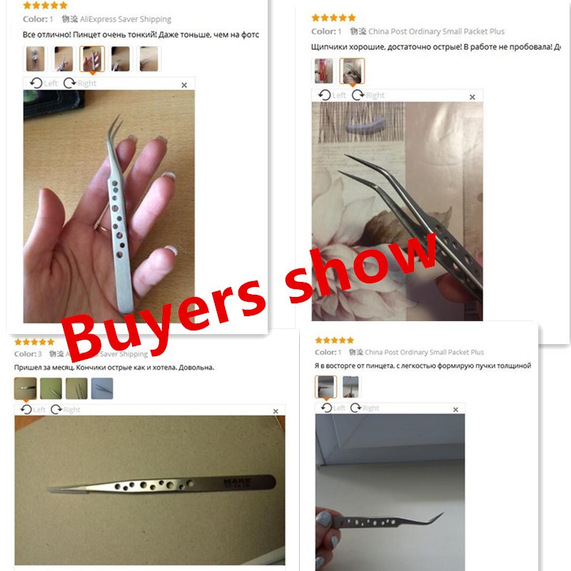 Tweezers cho phần mở rộng lông mi mở rộng của các trang di động chống tĩnh làm bằng thép không gỉ