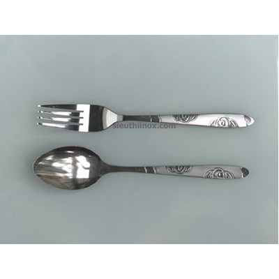 Bộ thìa dĩa inox hoa văn