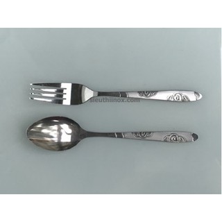 Bộ thìa dĩa inox hoa văn