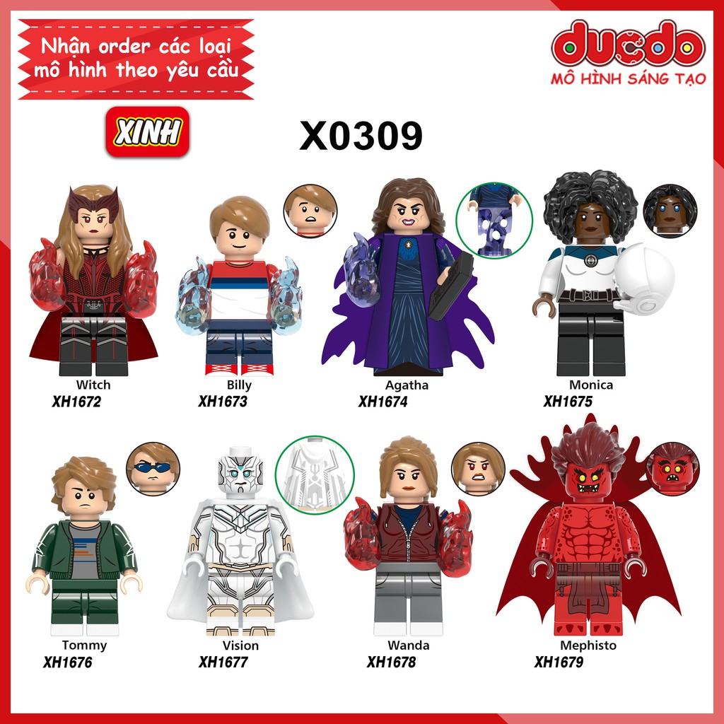 Minifigures các nhân vật trong Wandavision - Đồ Chơi Lắp Ghép Xếp Hình Mini Mô hình Iron Man XINH X0309