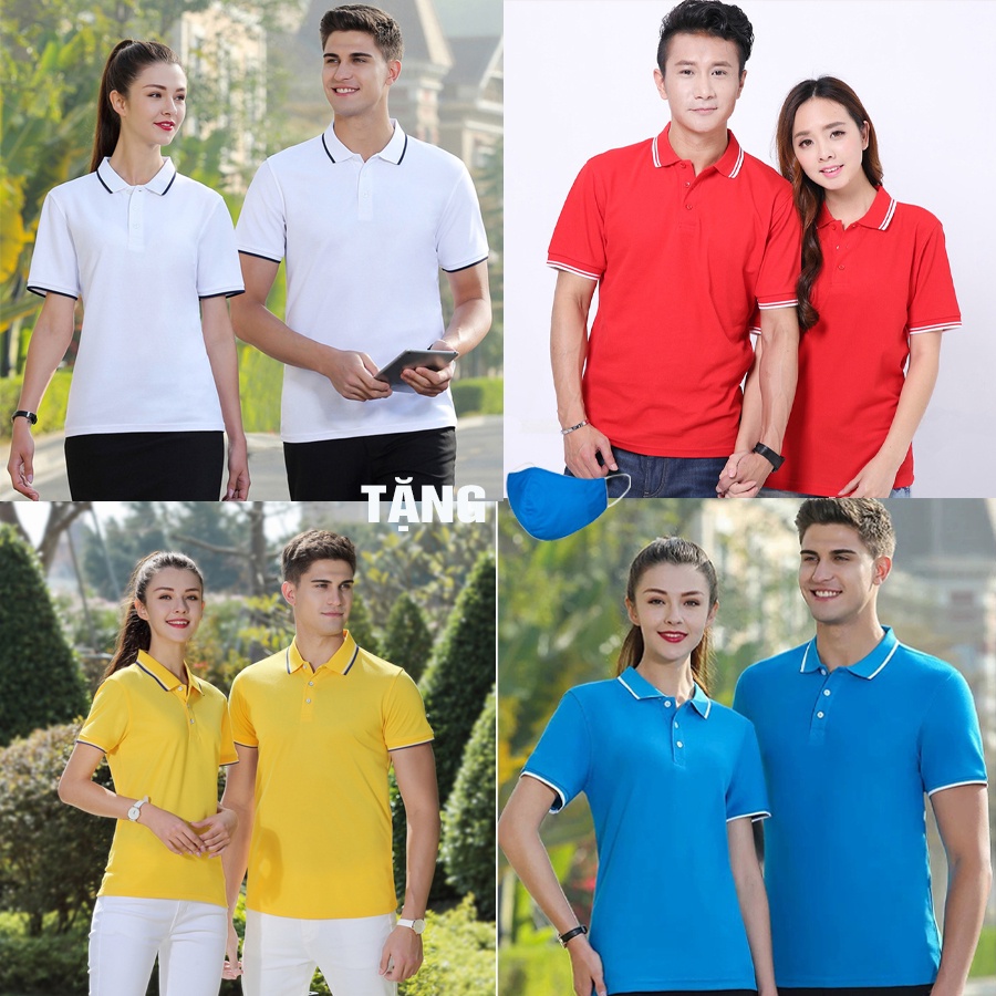 Áo thun polo nam nữ 65k (tặng kèm khẩu trang)