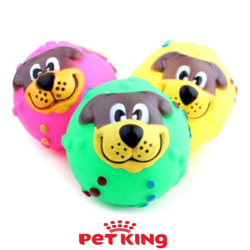 Đồ Chơi Bóng Cao su Mặt hình Cún dễ thương cho thú cưng