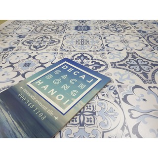 Decal gạch bông Set Men Lam