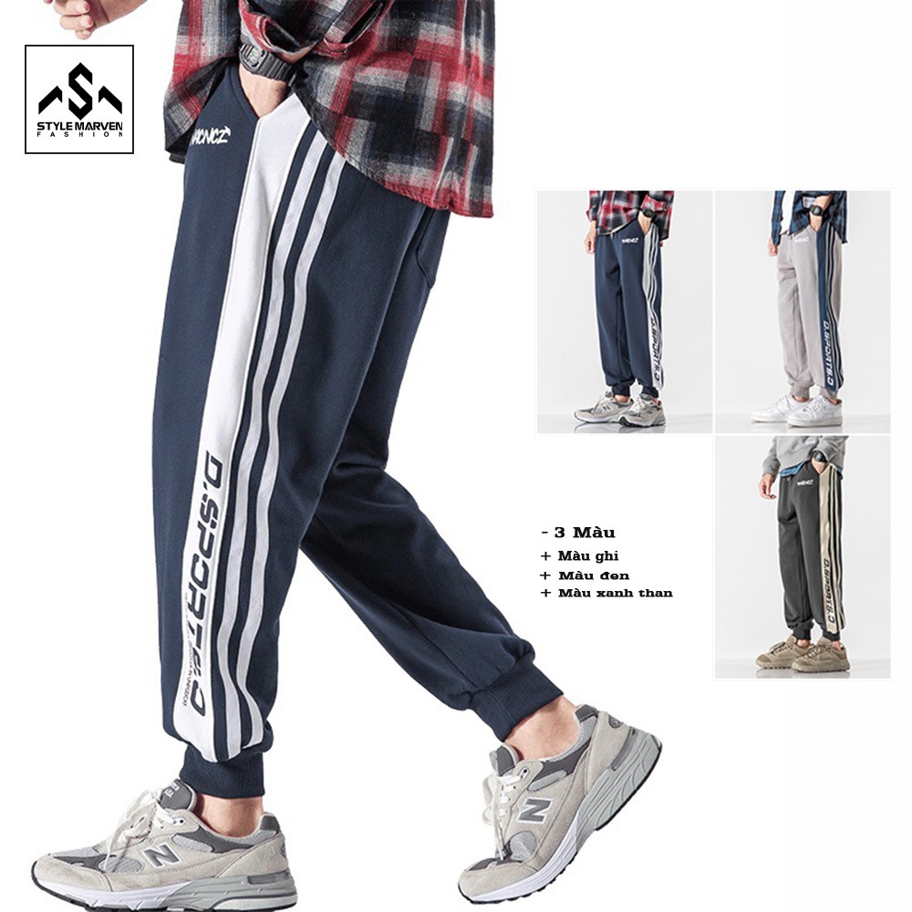 Quần jogger nam bo gấu STYLE MARVEn thiết kế sọc lớn năng động thời trang - JOGGER NAM 9000080