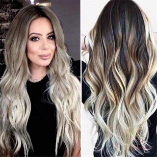 Tóc giả dài xoăn màu gradient thời trang dành cho nữ