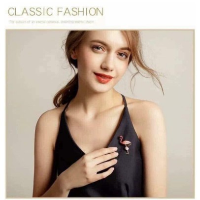 [ Gía siêu rẻ ] Cài áo hình chim Hồng Hạc sang chảnh