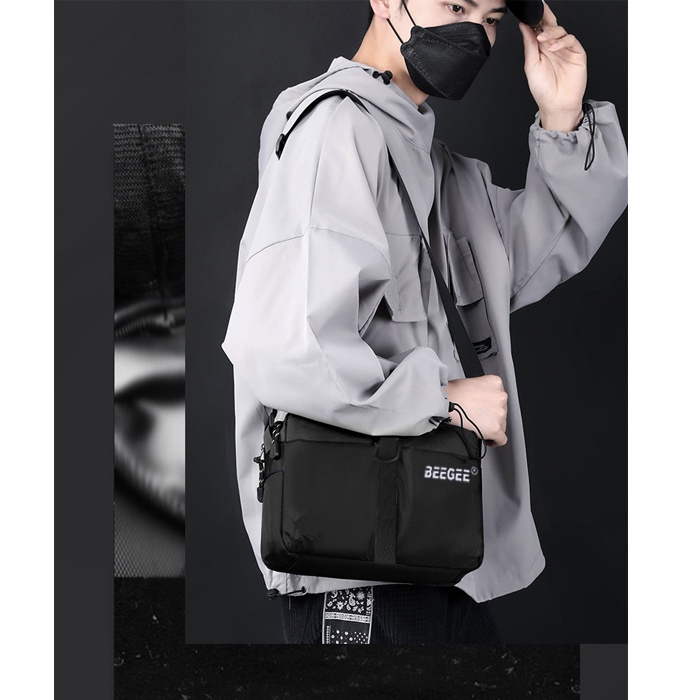 Túi đeo chéo nam nữ đựng ipad Hàn Quốc BEE GEE 0139 chất lượng cao vải chống thấm nước