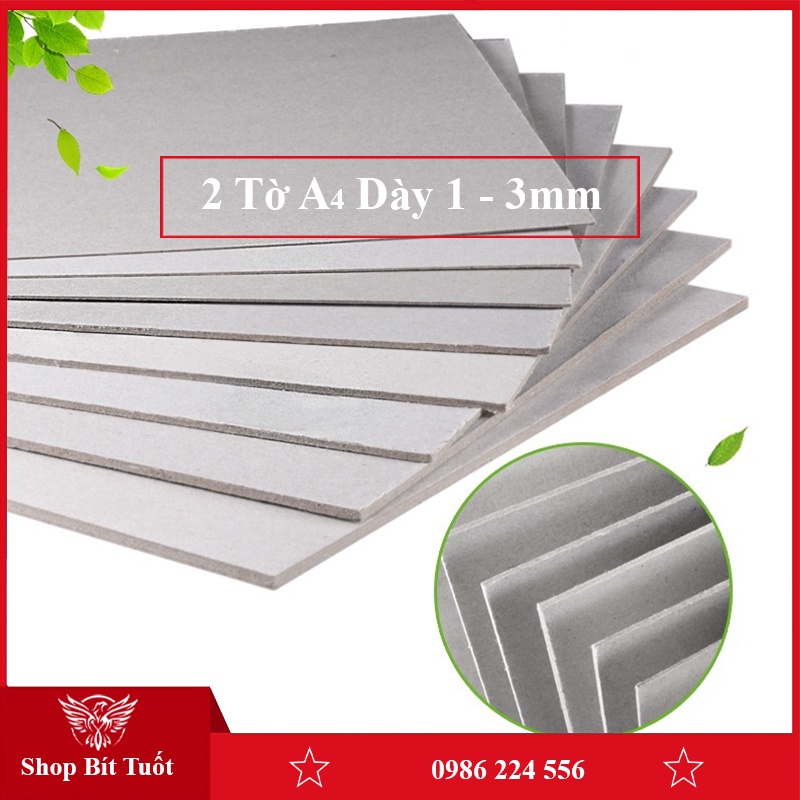 Giấy làm mô hình hộp quà A4 bìa cứng carton lạnh dày 1 - 3mm bìa lịch sổ 2 tấm