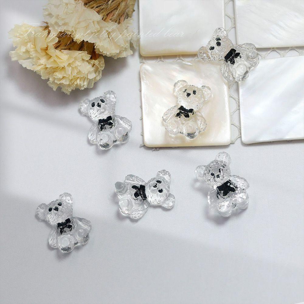 EXPEN Phụ Kiện Trang Trí Móng Tay 3D Trong Suốt Hình Gấu Dễ Thương