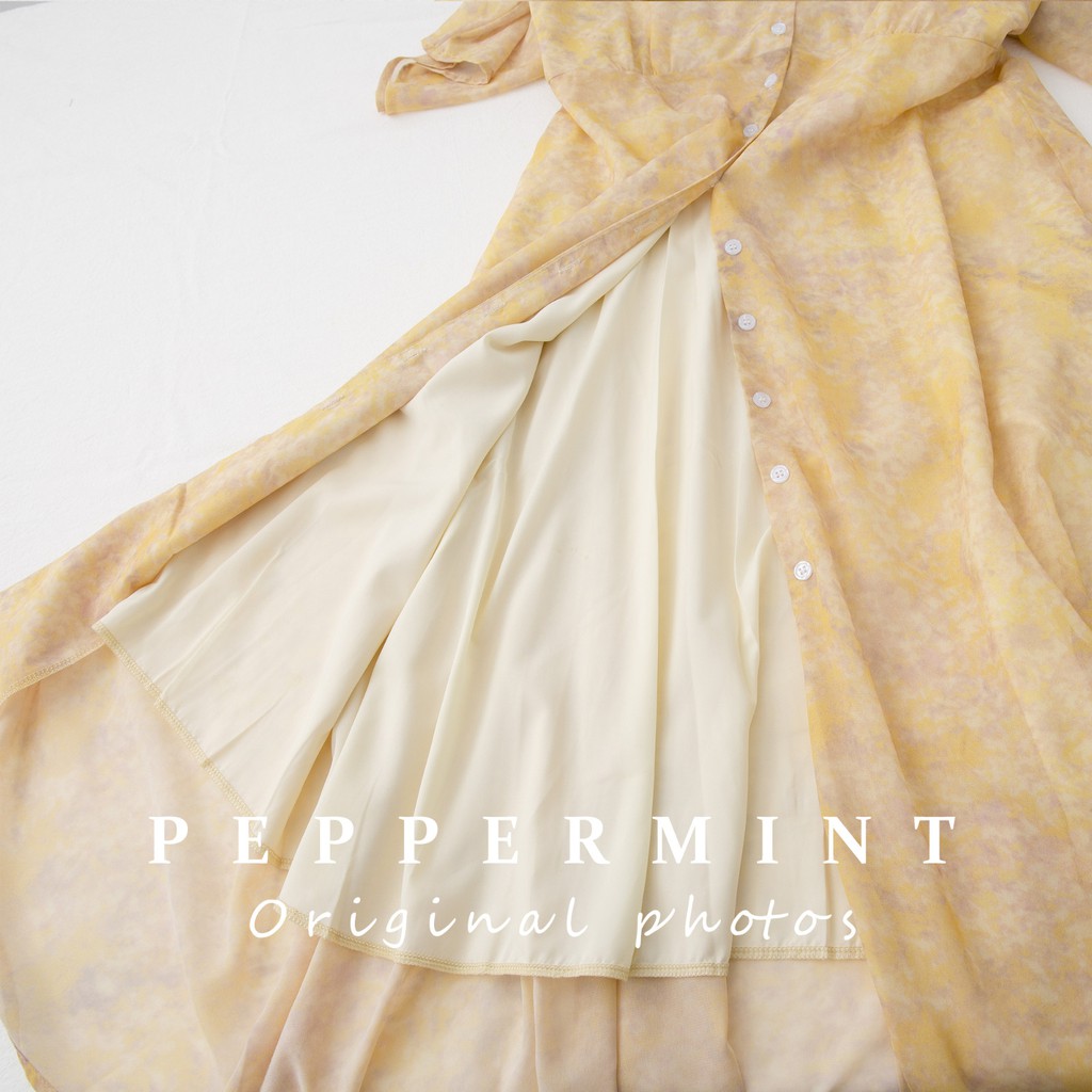 Đầm voan hoa ngắn tay cổ chữ v xinh xắn cho nữ 42984