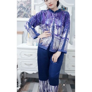 Bộ lụa satin tay dài, bộ pizama lụa phối màu.