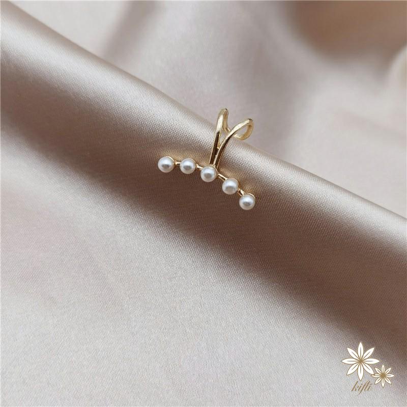 🌸1 Khuyên Kẹp Vành Tai Đính Ngọc Trai Giả Thời Trang Nữ