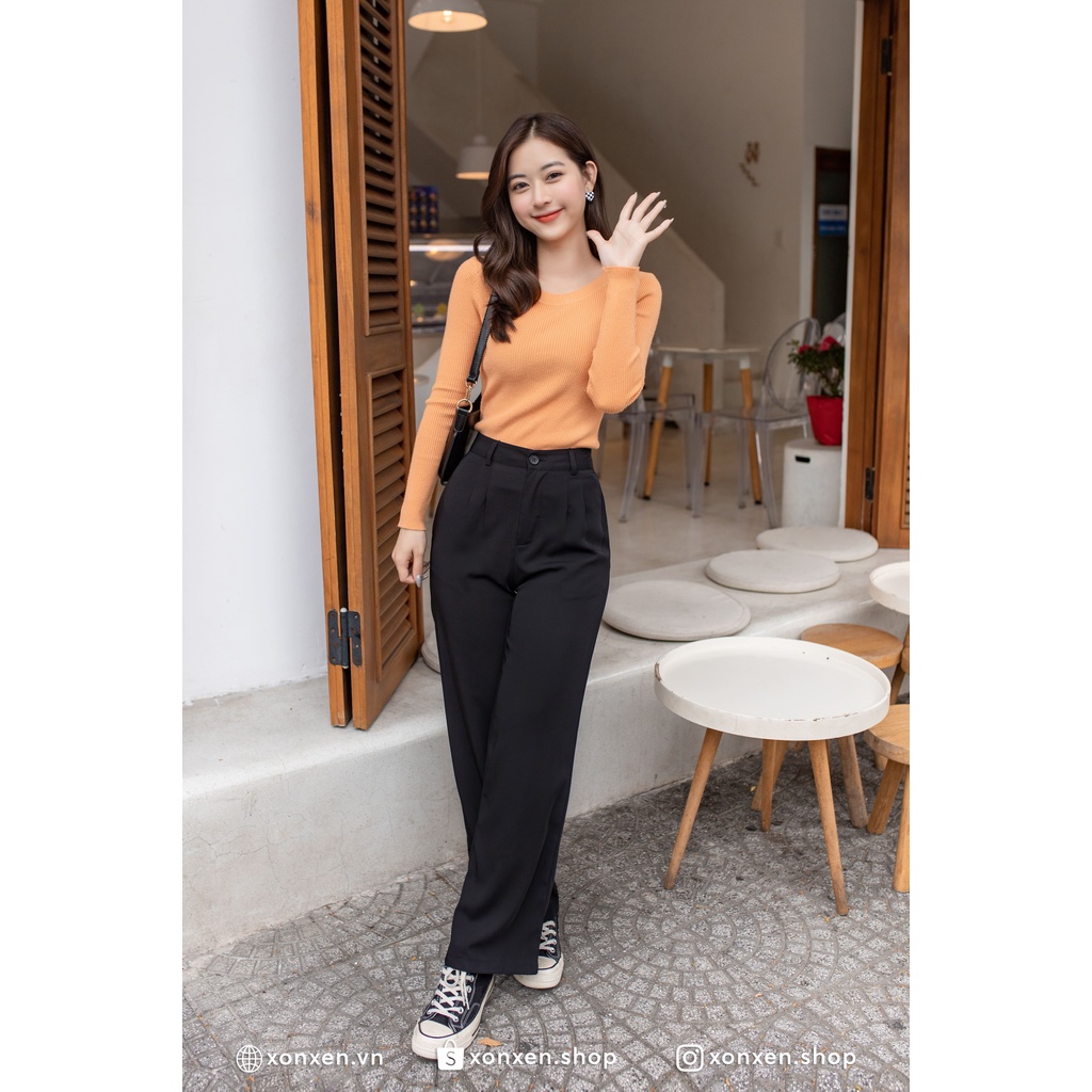 Quần tây Quần ống suông chất vải mềm XONXEN size SM mã 6601