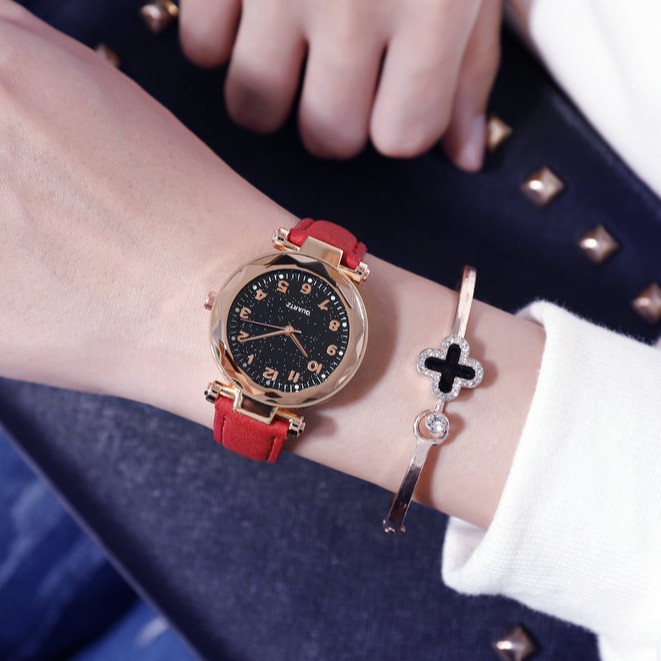 Đồng hồ thời trang nữ Mstianq MS32 dây da lộn cực đẹp, mặt số dể dàng xem giờ | BigBuy360 - bigbuy360.vn