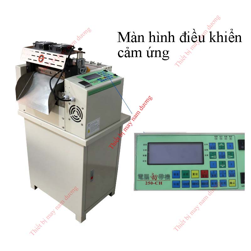 Máy cắt nhãn mác  dây viền  tự động cắt dây đai đa năng lớn dao cắt rộng 25 cm ( bảo hành 12 tháng )