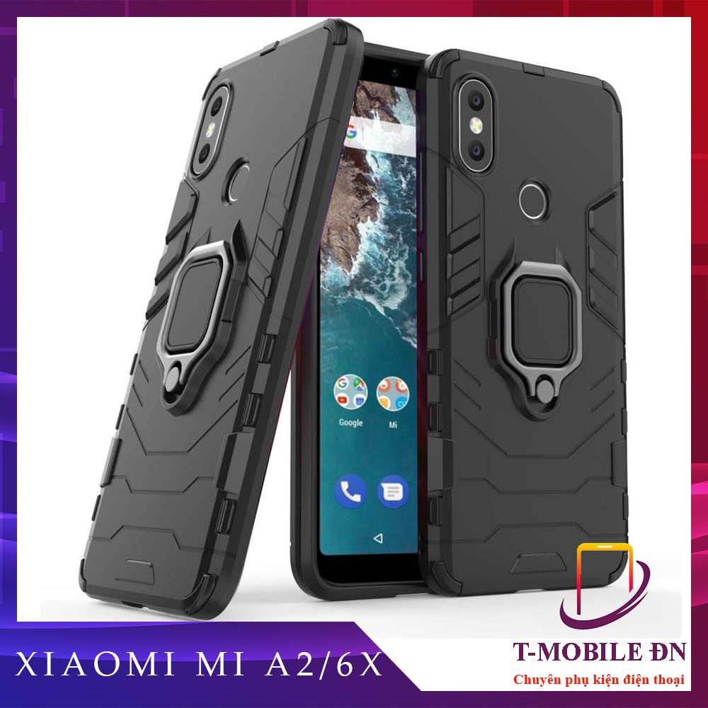 Ốp lưng Xiaomi Mi A2/ Mi A2 Lite/ Mi 6X/ Redmi 6 Pro iron man chống sốc kèm nhẫn iring chống xem video tiện lợi