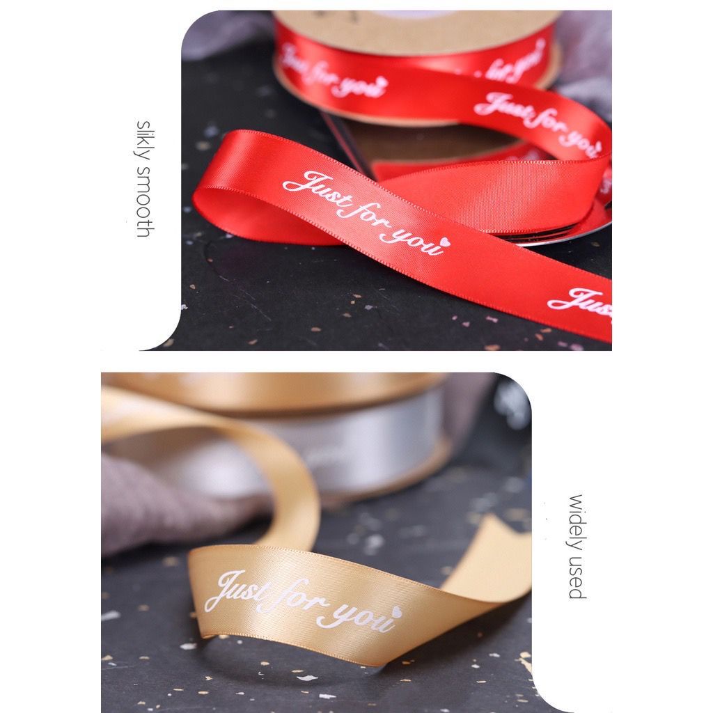 Cuộn Dây Ruy Băng In Chữ Just for You 10Meters 25mm Dùng Để Gói Quà