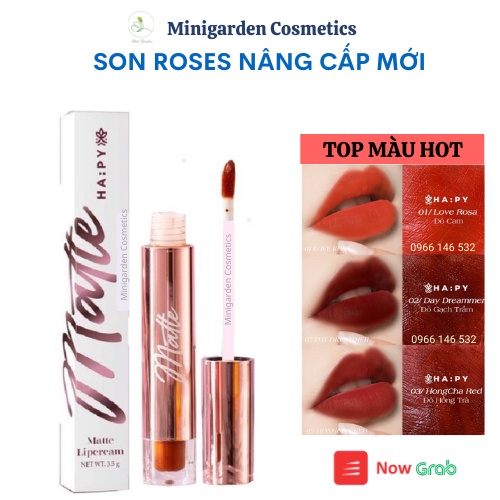 Son Happy kem lì Mini Garden Mattle Lipcream bám màu lâu trôi 3.5ml