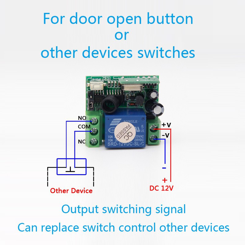 Mạch điều khiển từ xa RF 433 🌐GIÁ TỐT🌐 dùng nguồn 12V kèm remote 2 nút