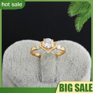 🍒Lớn Ngọt Ngào Trái Tim Nhẫn Trang Sức Đồng 18K Vàng Đầy Hoa Kỳ 7 8