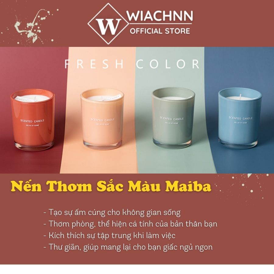 Nến Thơm Retro Sắc Màu WIACHNN Sáp Đậu Nành Thiên Nhiên Khử Mũi Thư Giãn 356G