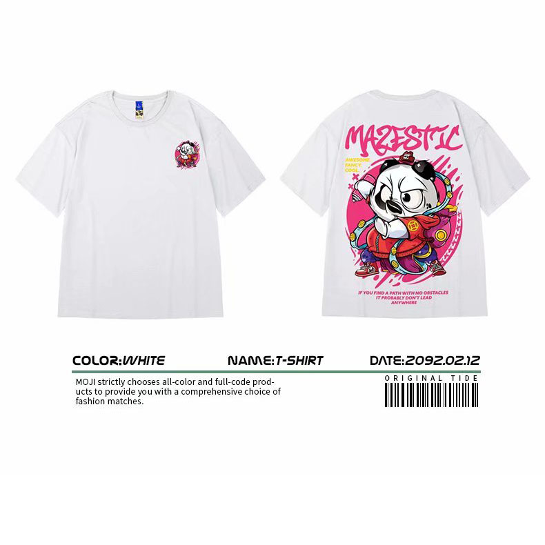 Áo thun tay ngắn họa tiết gấu trúc trẻ trung sành điệu dành cho cặp đôi M-5Xl | BigBuy360 - bigbuy360.vn