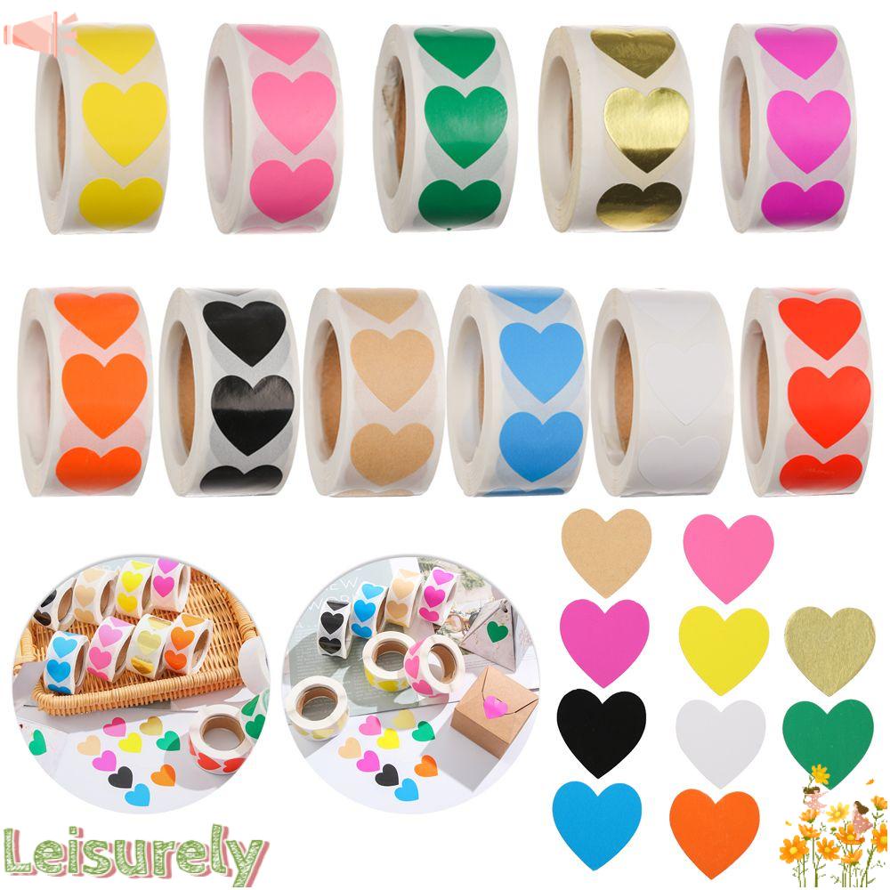 LEILY 500 Pcs Package Label Love Heart Shaped Birthday Party Supplies Sticker Seal Labels Gift Packaging Cute Home Decor Stationery Scrapbooking/Multicolor