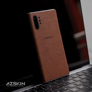 [Hot] Skin Da Bò Thật Màu Nâu Cho Samsung Note 10 Plus