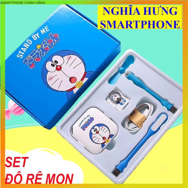 BỘ COMBO SẠC DỰ PHÒNG 5 MÓN ĐÁNG YÊU HÌNH DOREMON – HELLO KITTY