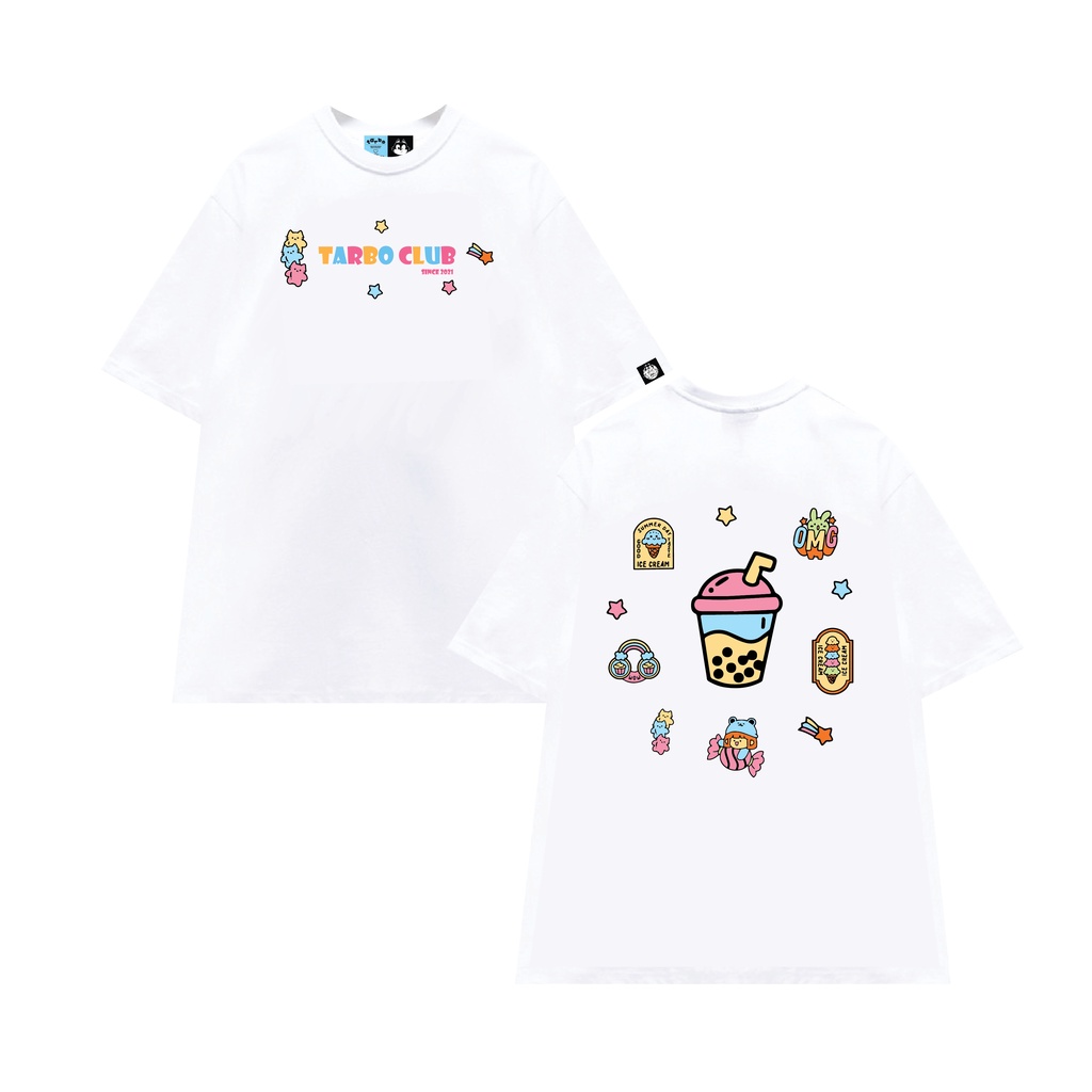 TARBO MILK TEA ÁO THUN TAY NGẮN NAM NỮ Outfit Cotton 4 Chiều Local Brand