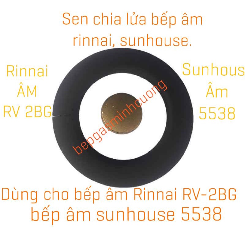 Sen chia lửa bếp GAS Rinnai âm model 2BG và Sunhouse Âm 5538.