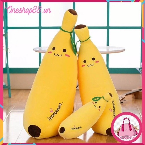 Thú gấu nhồi bông, Gối Ôm Hình Quả Chuối size 25-45-60cm Siêu Dễ Thương Mềm Êm Mịn-Oneshop88.vn