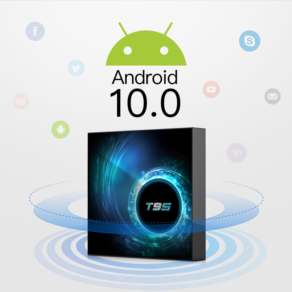 Set TV Box 2020 New Android 10.0 T95 2GB 16GB /4GB 32GB 64GB 4 Lõi 1080P H.265 4K Phích Cắm  AU/EU/UK Tùy Chọn