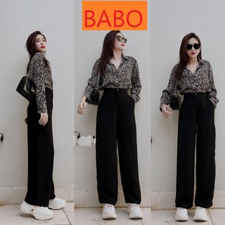 QUẦN TÂY ỐNG RỘNG NỮ LƯNG CAO HỌC SINH MÀU ĐEN LƯNG CAO, NĂNG ĐỘNG THỜI, CÁ TÍNH, CAO CẤP BABO ĐỦ SIZE