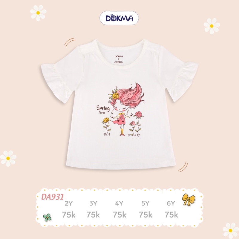 Áo cộc tay cài vai Dokma bé gái  DA931