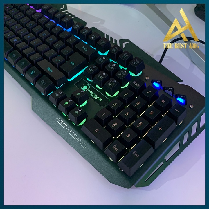 Bàn Phím Máy Tính Gaming Led RGB ASSASSINS AK8000 Bàn Phím Có Dây Gỉa Cơ Chơi Game Thiết Kế Độc Đáo
