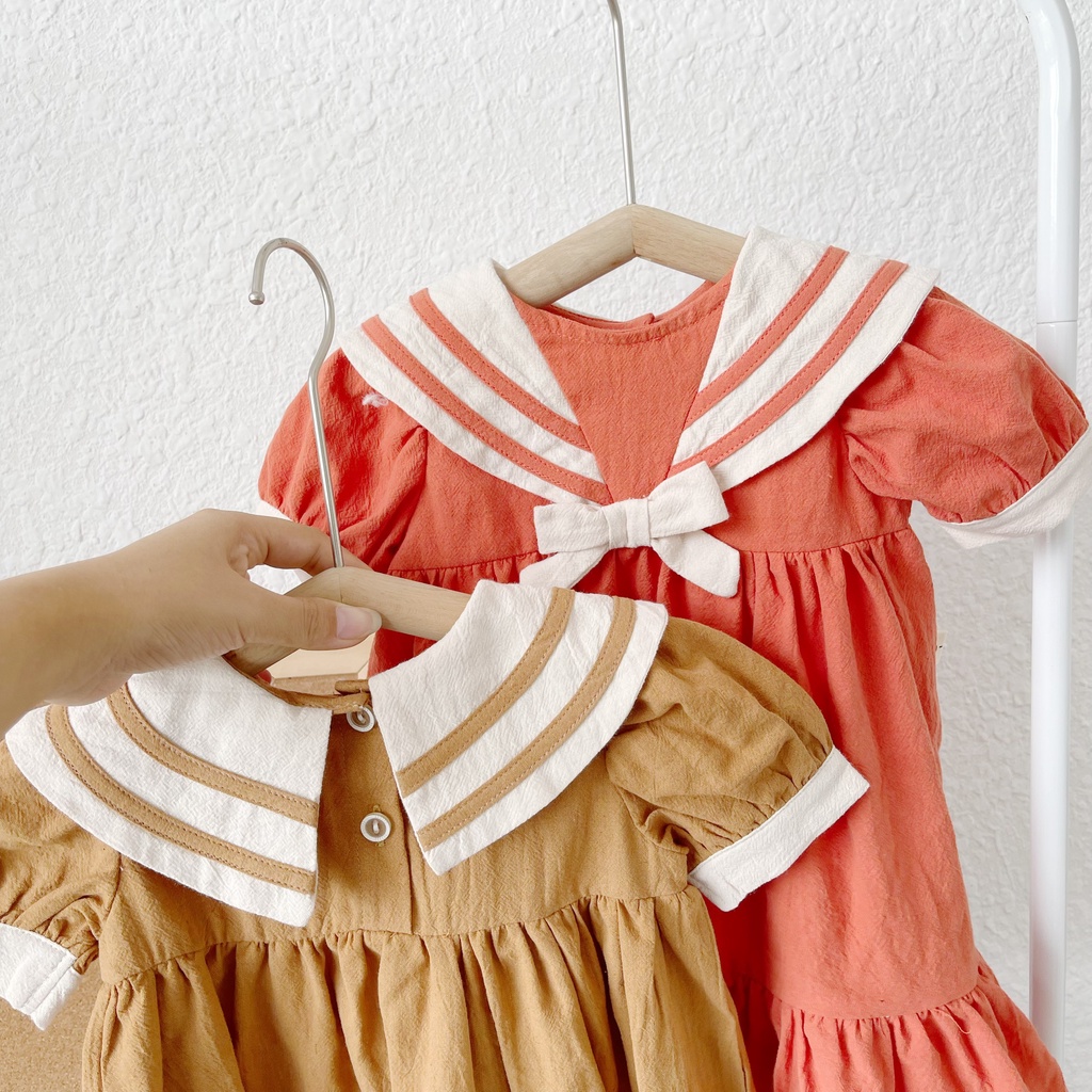 Váy hè cổ thủy thủ cho bé gái 1-5 tuổi (Mã 080701)