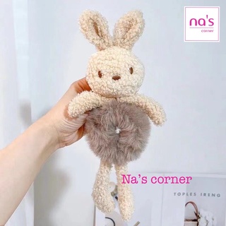 Cột tóc buộc tóc gấu bông siêu êm mịn tai thỏ