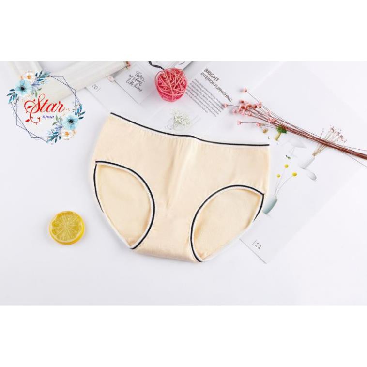 Quần Lót Nữ Cotton Viền Đen Eo Thấp F07