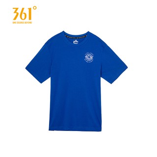 361 Degrees Áo thun 552131106 tay ngắn cổ tròn co giãn thoải mái phong cách thể thao dành cho nam
