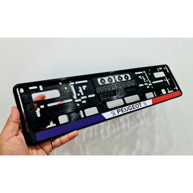 Khung biển số dài cho xe Peugeot kích thước mới  , bọc biển số nhựa xe peugeot
