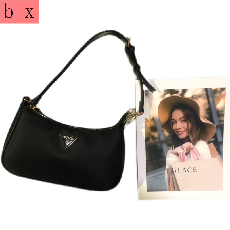 Túi Đeo Vai/Xách Tay Hình Tam Giác Bằng Nylon Màu Trơn Đơn Giản Phong Cách Âu Mỹ Thời Trang Cho Nữ gues2021