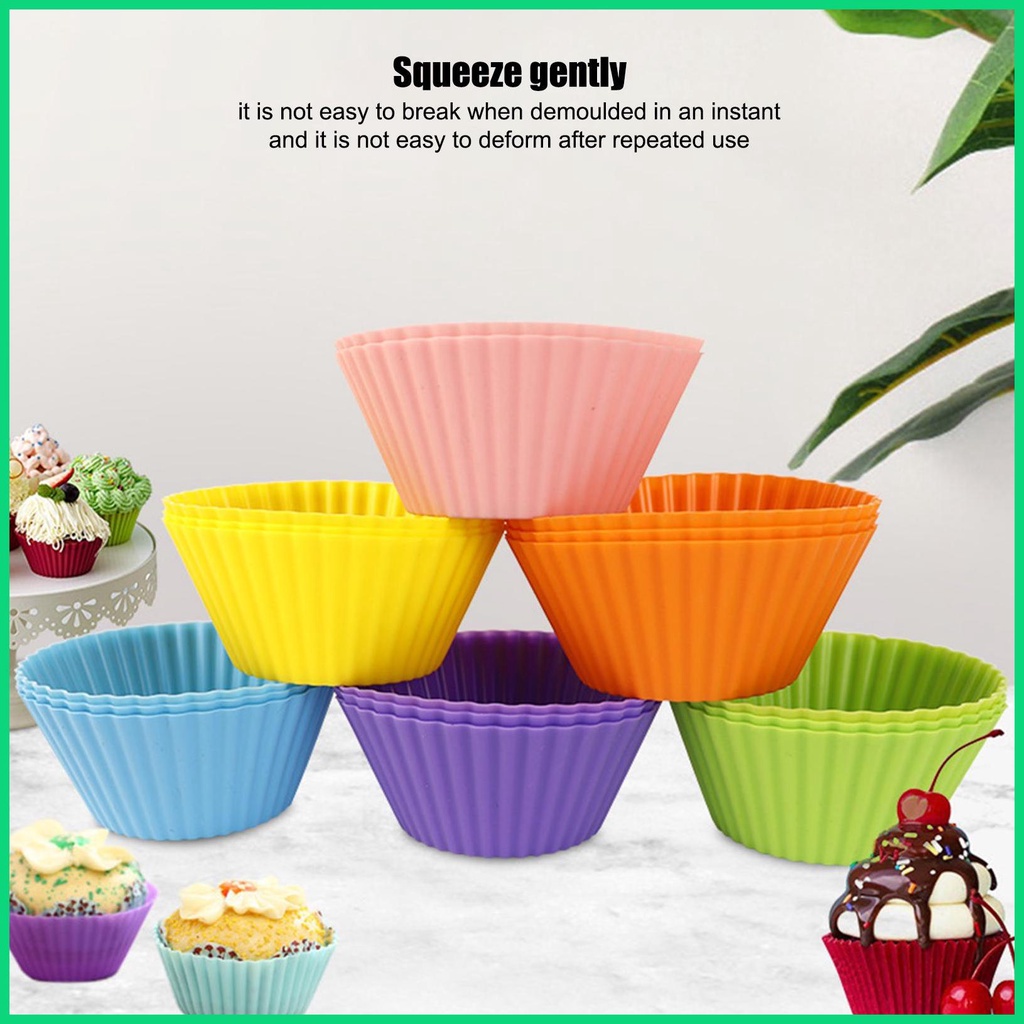 Set 11 Cốc Làm Bánh Muffin Bằng Silicone Chống Dính Tái Sử Dụng Được