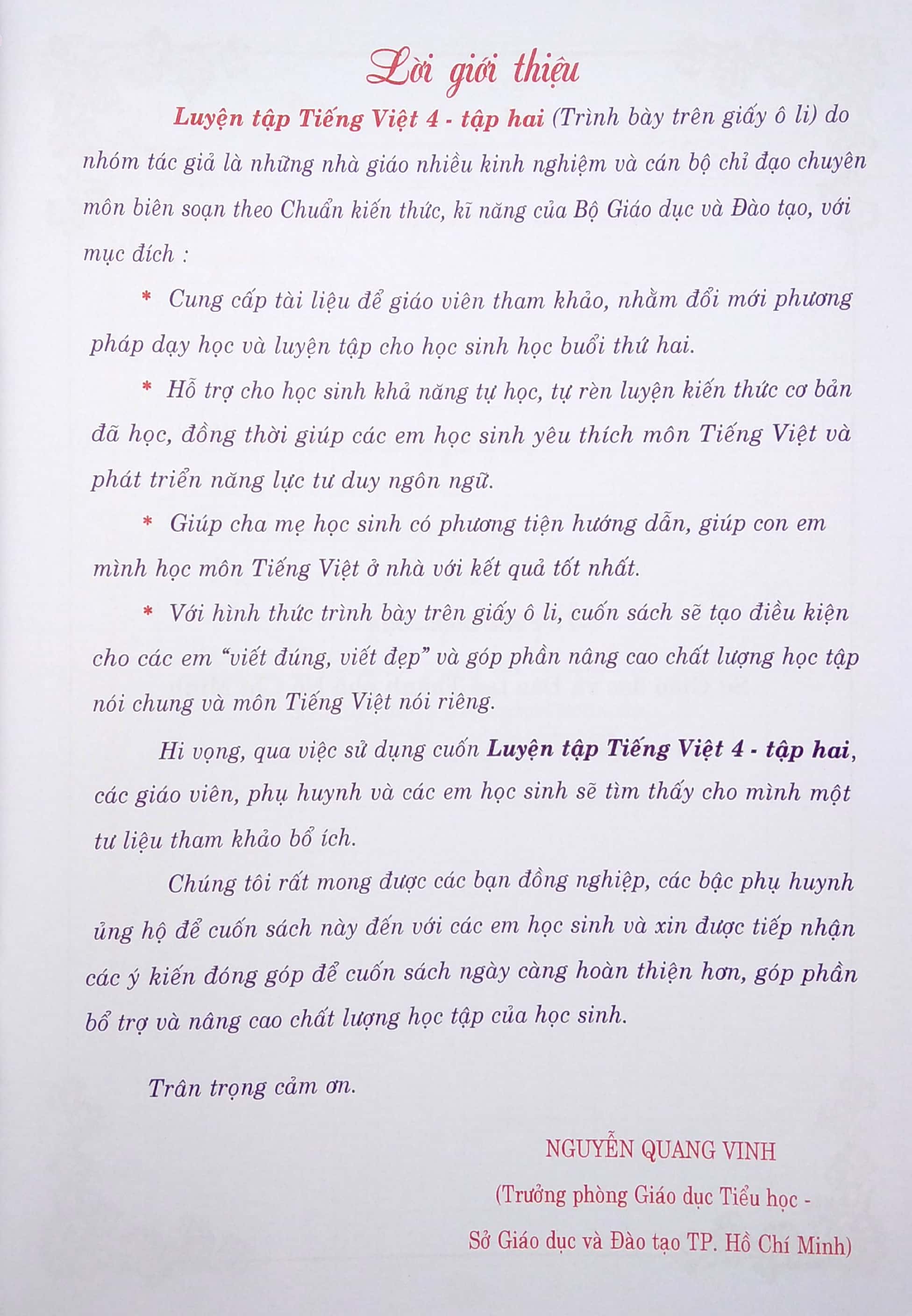 Sách Luyện Tập Tiếng Việt 4 - Tập 2 (Trình Bày Trên Giấy Ôli) (2020)