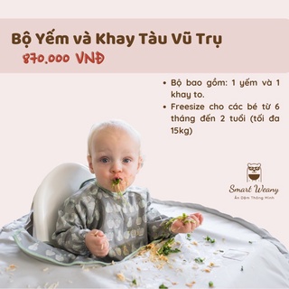 GIẢM GIÁ Bộ yếm và khay TÀU VŨ TRỤ - MUA 1 tặng 1 yếm Extra