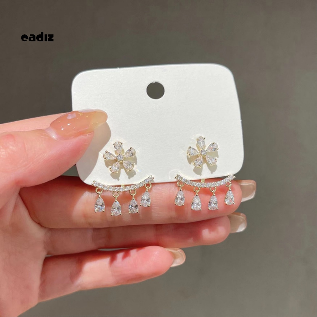 Khuyên Tai Hình Bông Hoa Đính Đá Sang Trọng Cho Nữ