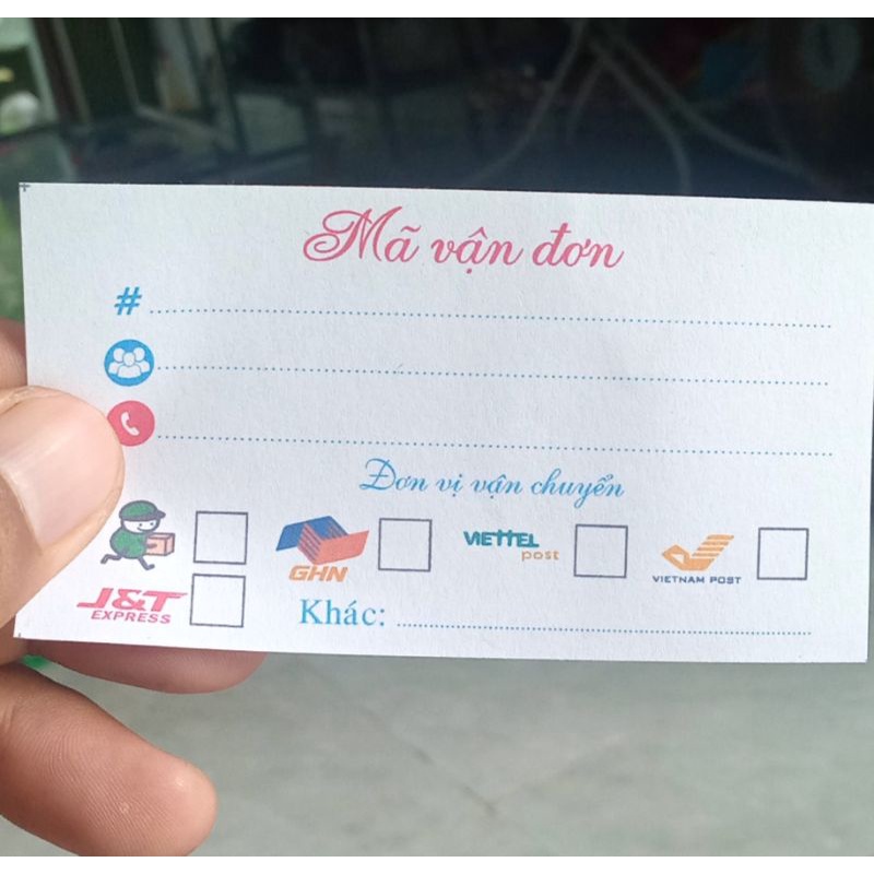 Phiếu ghi mã vận đơn  có lớp keo in theo yêu cầu